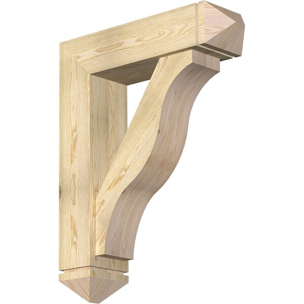 Ekena Millwork Funston Arts and Crafts Rough Sawn Bracket w/ Offset Brace, Douglas Fir, 8"W x 30"D x 38"H BKT0806X30X38FST03RDF - main